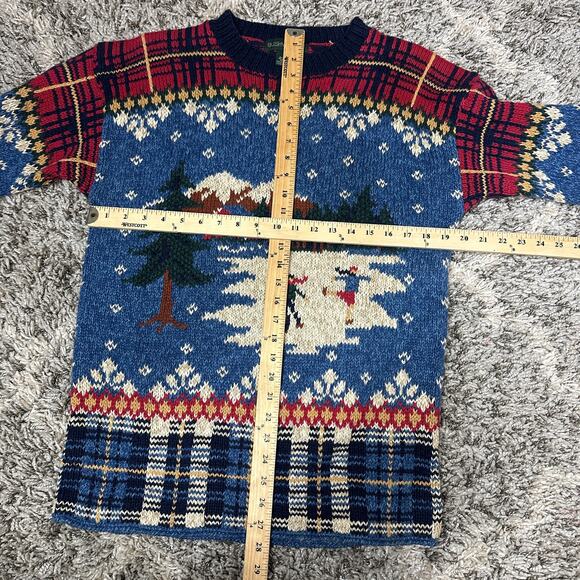 Bushwacker Winter Tunic Sweater Fair Isle Holiday Christmas Ice Skating Plaid S - Picture 10 of 10